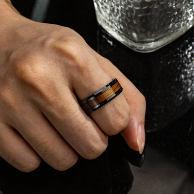 Whiskey Barrel and Tungsten Ring