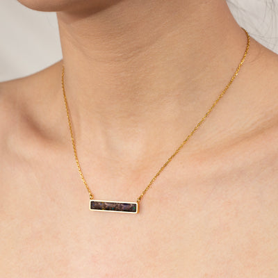 Star Dust Opal Glowstone Inlay Bar Necklace - Patrick Adair Designs