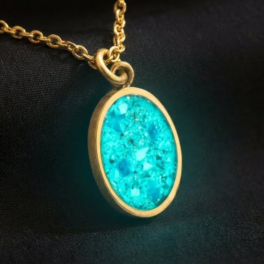 Star Dust Glowstone Oval Pendant Necklace