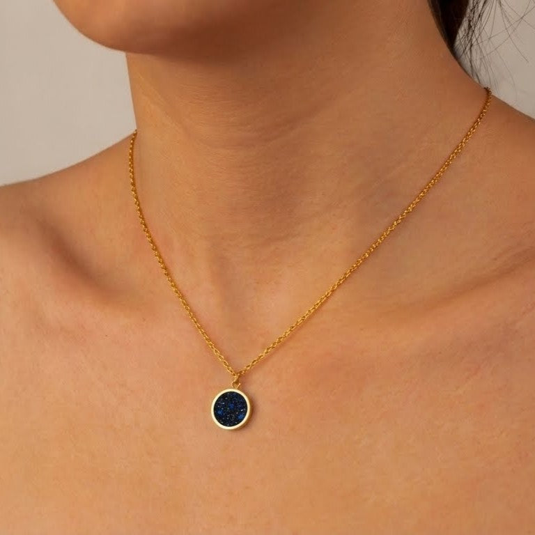 Star Dust Glowstone Circular Pendant Necklace