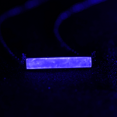 Lavender Opal Glowstone Inlay Bar Necklace