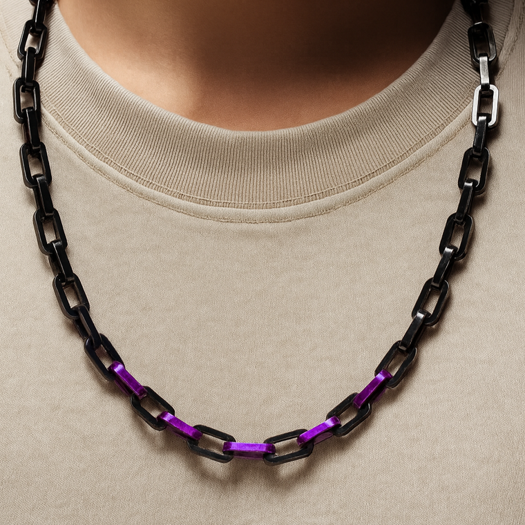 Midnight Violet Necklace Chain | 24" Solid Stainless Steel