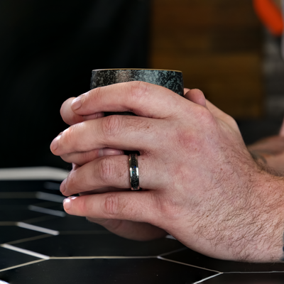 Matching Star Dust™ Wedding Ring Set in Tungsten - Patrick Adair Designs
