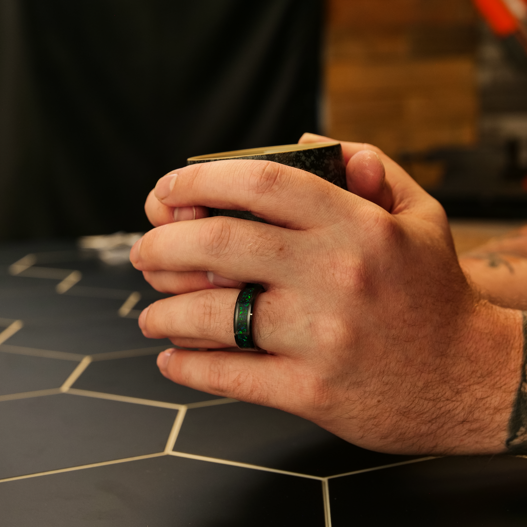 Black Emerald Opal Glowstone Ring Patrick Adair Designs