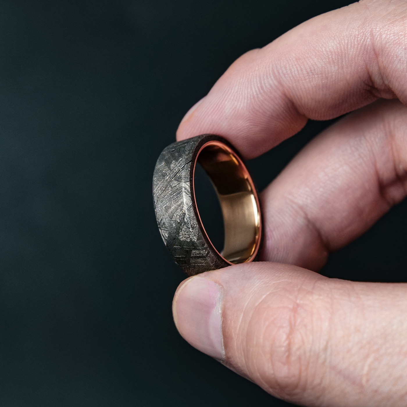 Meteorite Ring with Real Gold Liner - Patrick Adair Designs
