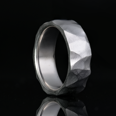 8mm Obsidian Sterling Silver Ring - Patrick Adair Designs