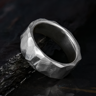 8mm Obsidian Sterling Silver Ring - Patrick Adair Designs