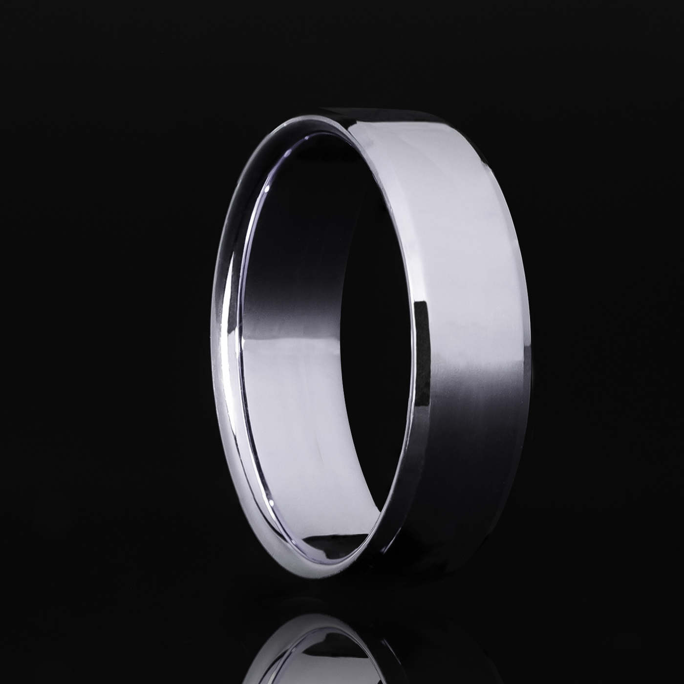 6mm Beveled Platinum Ring - Patrick Adair Designs