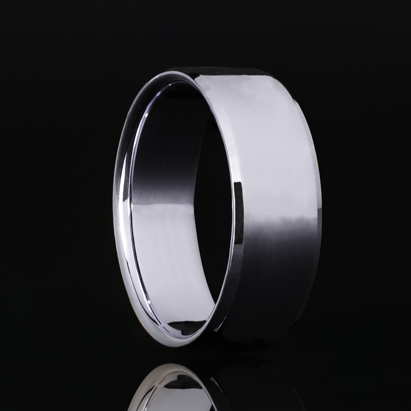 8mm Beveled Platinum Ring - Patrick Adair Designs