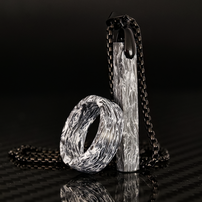 Polar Burl Carbon Fiber Bar Pendant