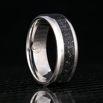 Black Marble Glowstone Ring on Cobalt Chrome - Patrick Adair Designs