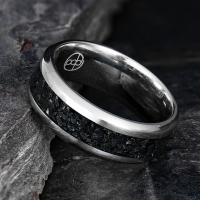 Black chrome wedding rings clearance
