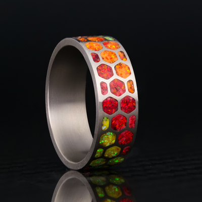 Solar Flame Hexagon Glowstone Ring