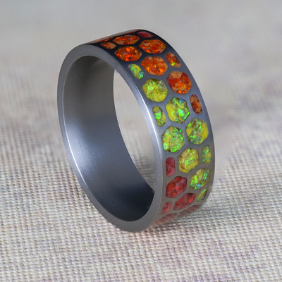 Solar Flame Hexagon Glowstone Ring