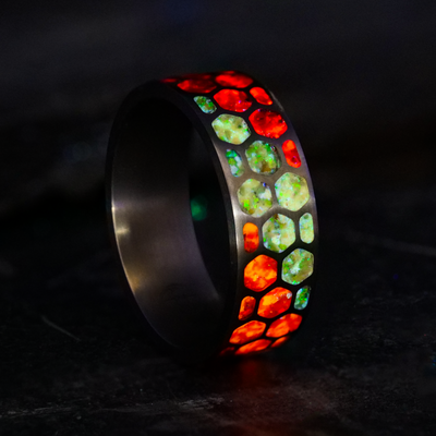 Solar Flame Hexagon Glowstone Ring