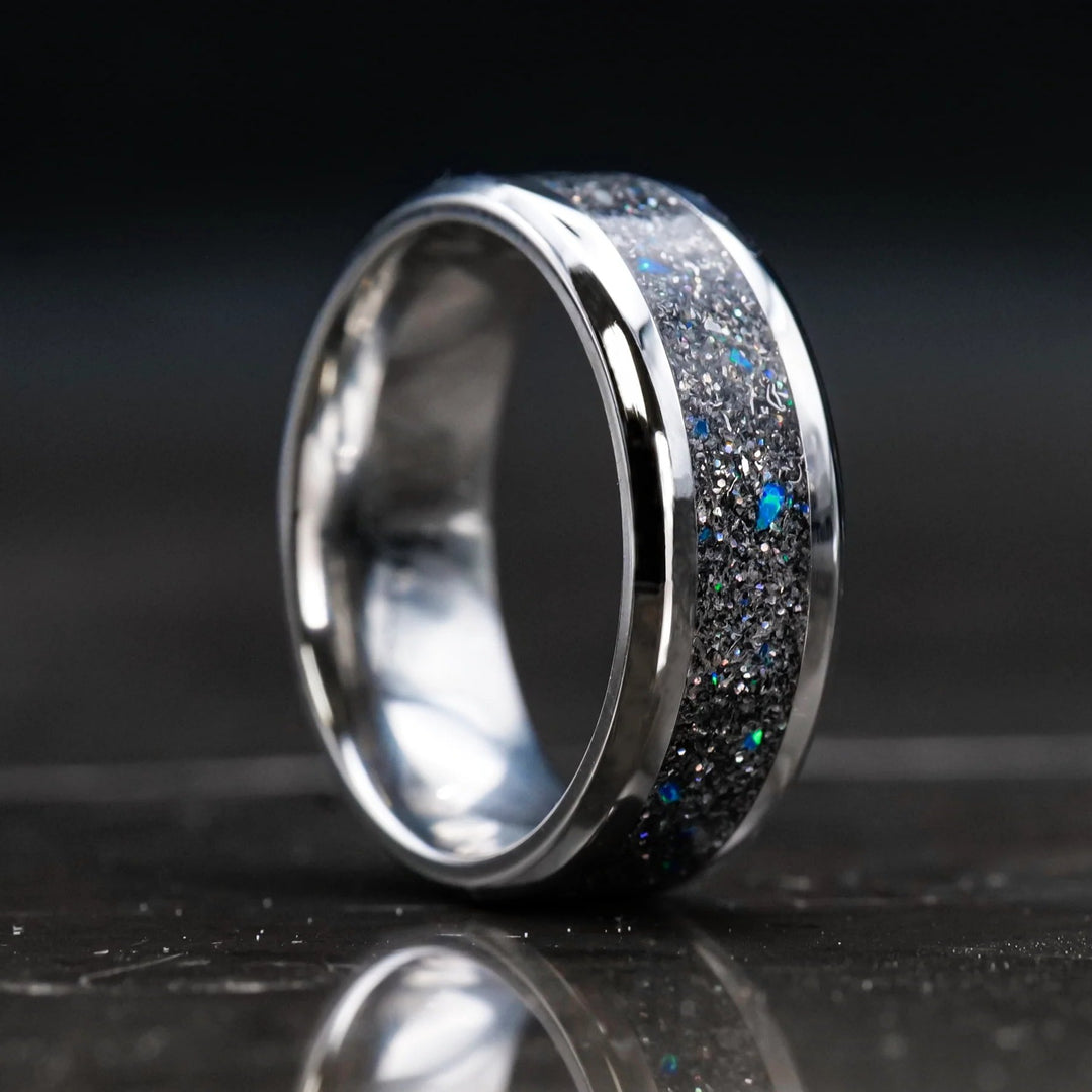 Shops Patrick Addiar Titanium Stardust Ring. Sz 8 mens.