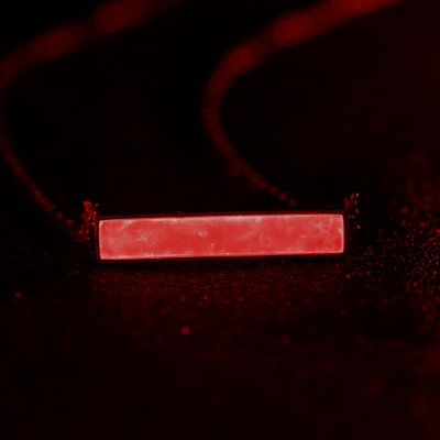 Crimson Red Opal Glowstone Inlay Bar Necklace