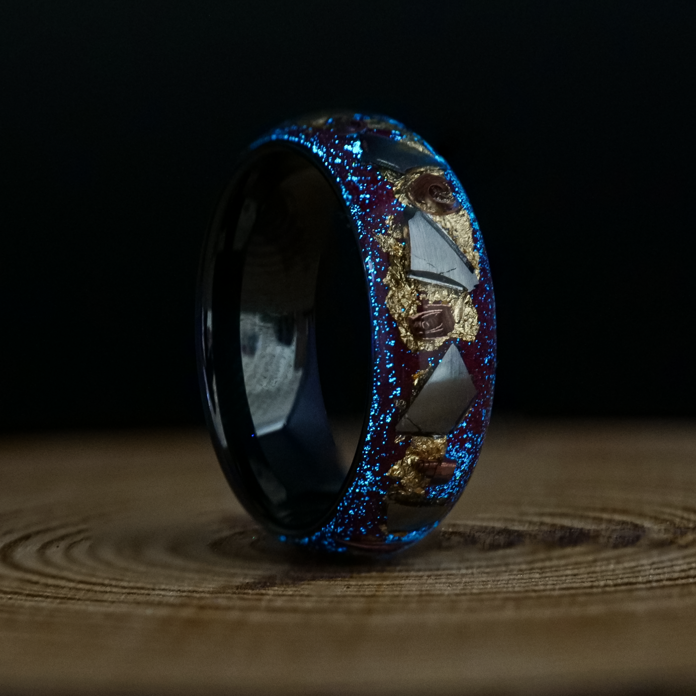 Boundless Regal Glowstone Ring on Black Ceramic