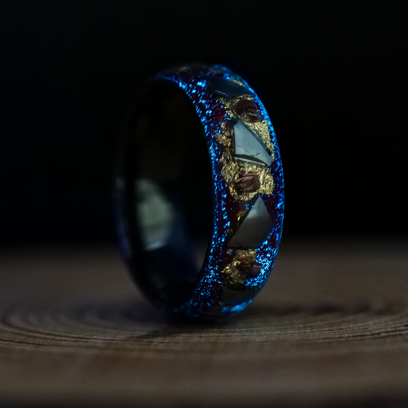 Boundless Regal Glowstone Ring on Black Ceramic