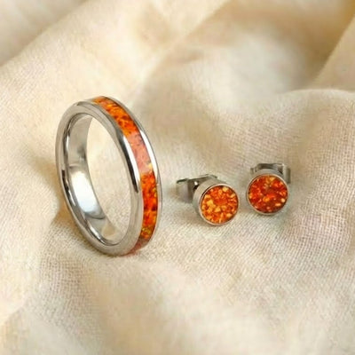 Women's Glowstone Ring and Earring Set