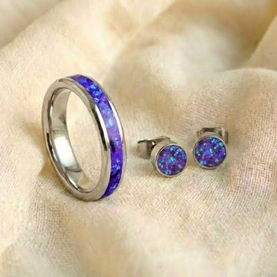 Women's Glowstone Ring and Earring Set