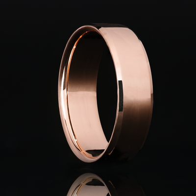 6mm Beveled Gold Ring - Patrick Adair Designs