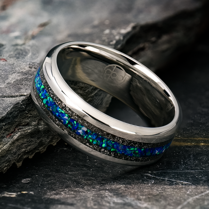 Patrick Addiar Titanium Stardust factory Ring. Sz 8 mens.