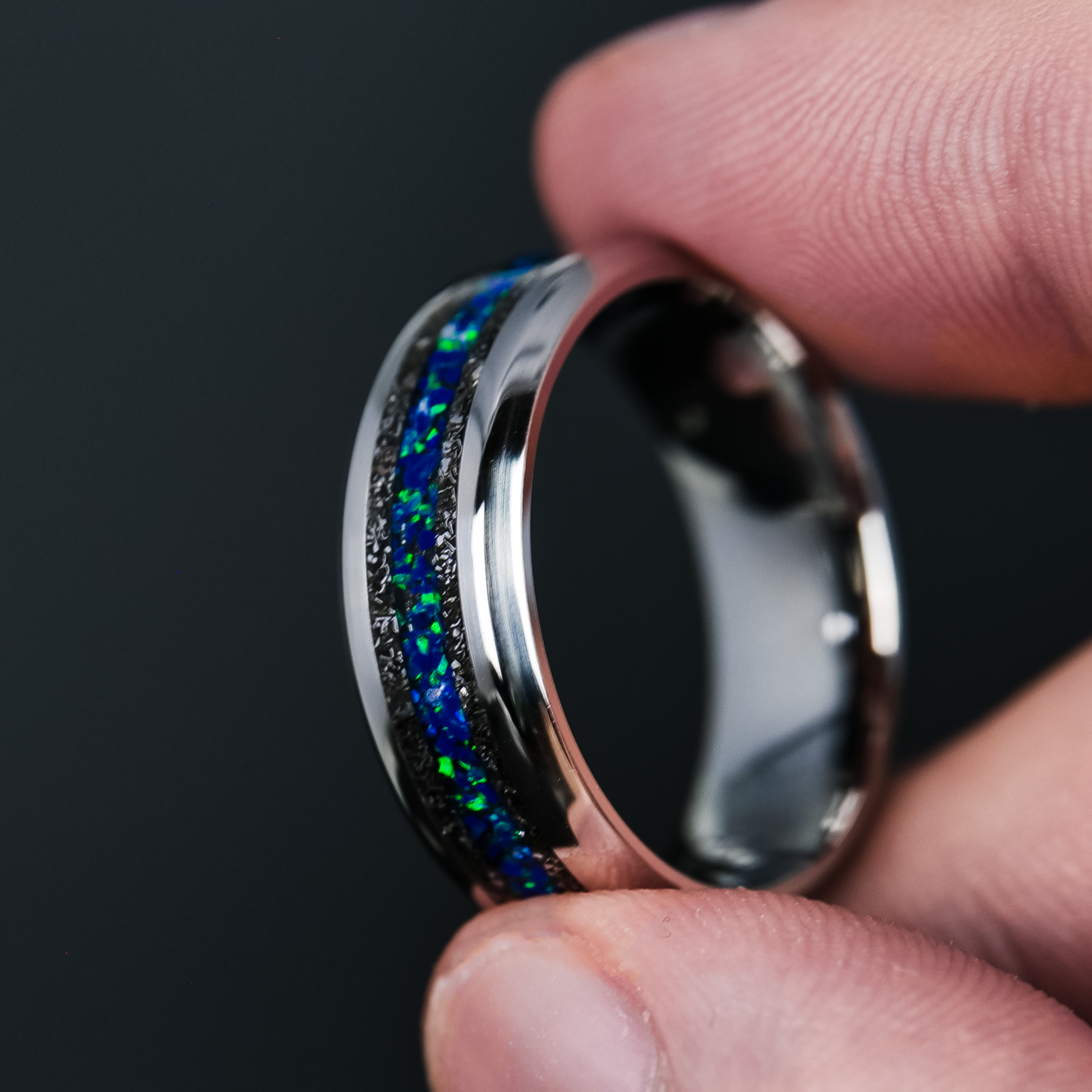 Star Dust Opal Stripe Ring - Patrick Adair Designs