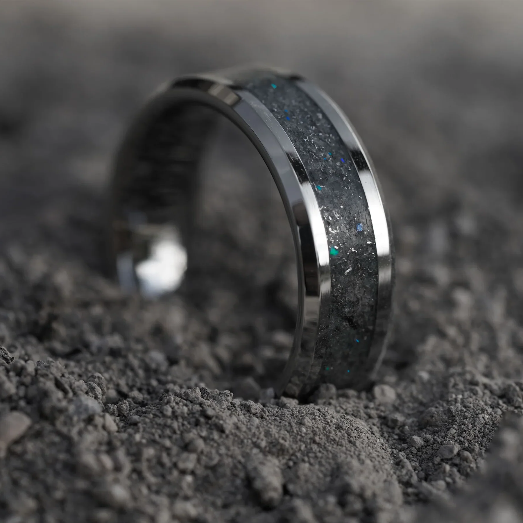 Shops Patrick Addiar Titanium Stardust Ring. Sz 8 mens.