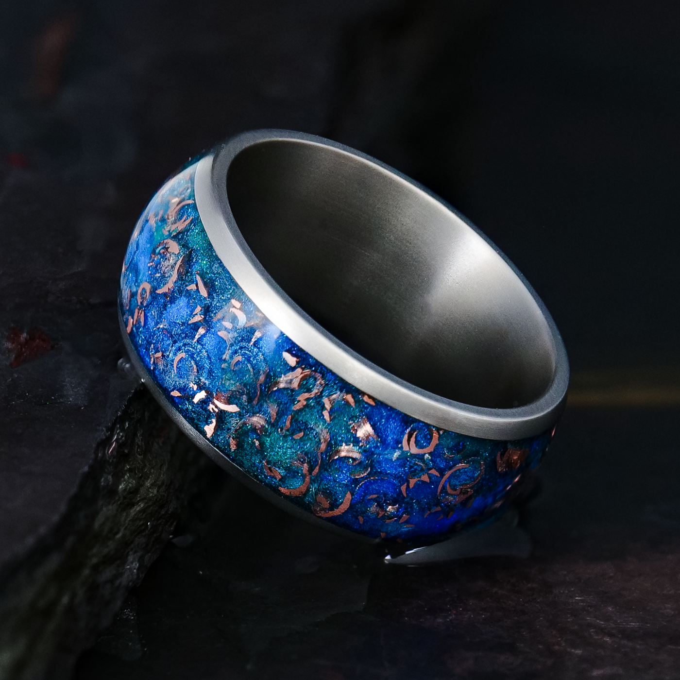 Sunken Artifact Halo Ring on Titanium - Patrick Adair Designs
