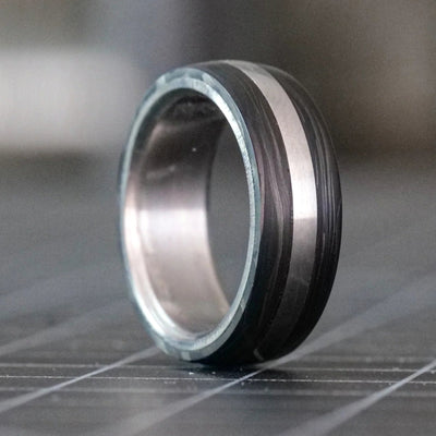 The Voyager | Forged Carbon Fiber and Titanium Ring - Patrick Adair Designs
