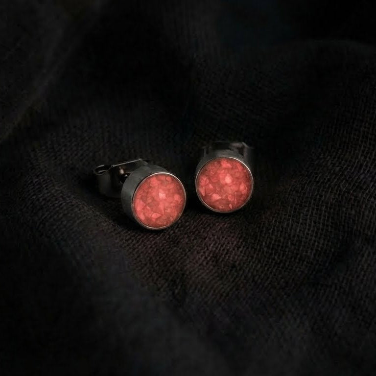 Round Ruby Glowstone Earrings