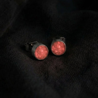 Round Ruby Glowstone Earrings