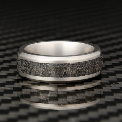 Titanium Ring With Meteorite Inlay | Patrick Adair Designs