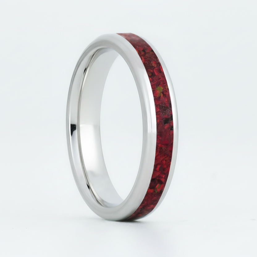 Crimson Red Opal Glowstone Stackable Ring - Patrick Adair Designs