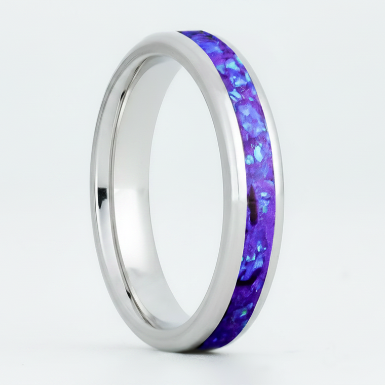 Lavender Opal Glowstone Stackable Ring on Cobalt Chrome