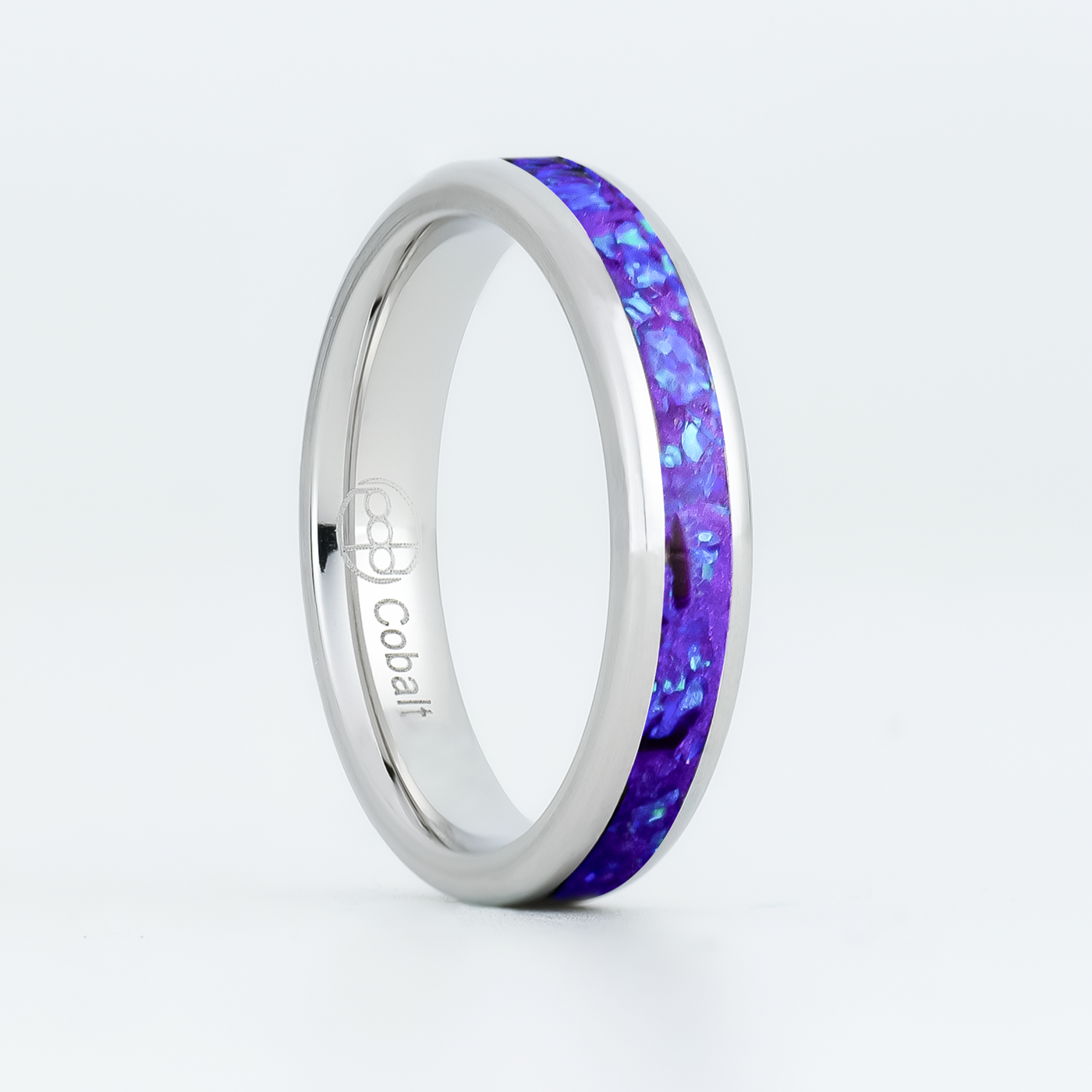 Lavender Opal Glowstone Stackable Ring on Cobalt Chrome