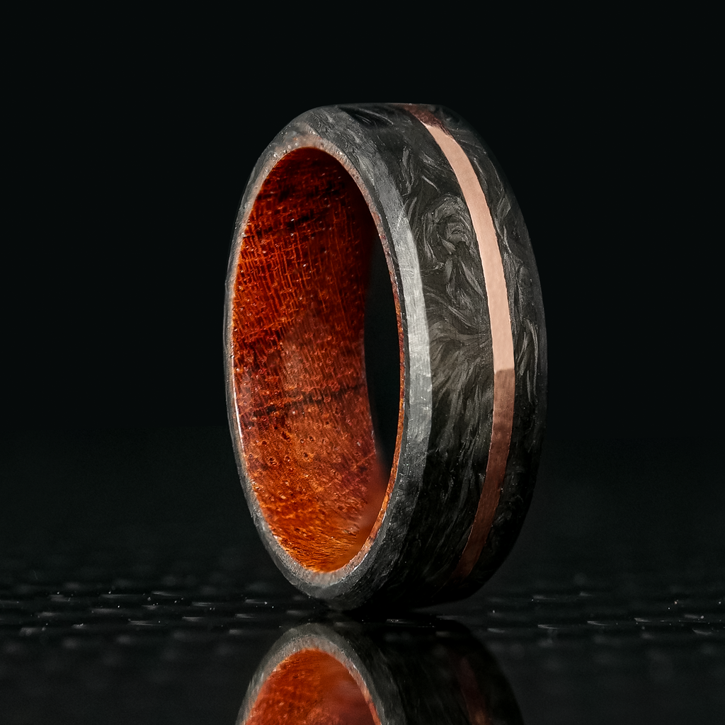 Maple Wood Ring Bound in Carbon Fiber on sale