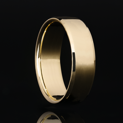 7mm Beveled Gold Ring - Patrick Adair Designs
