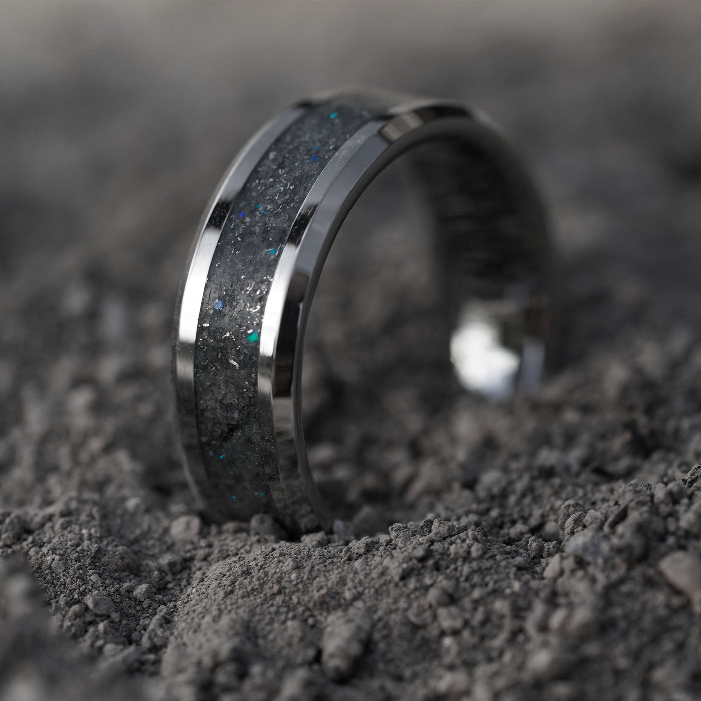 Matching Star Dust™ Wedding Ring Set in Tungsten - Patrick Adair Designs