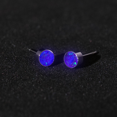 Round Lavender Opal Glowstone Earrings - Patrick Adair Designs