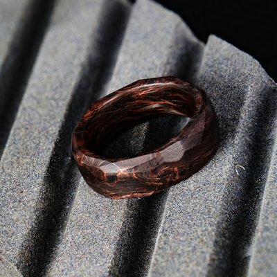 Obsidian Copper Burl Carbon Fiber Ring - Patrick Adair Designs