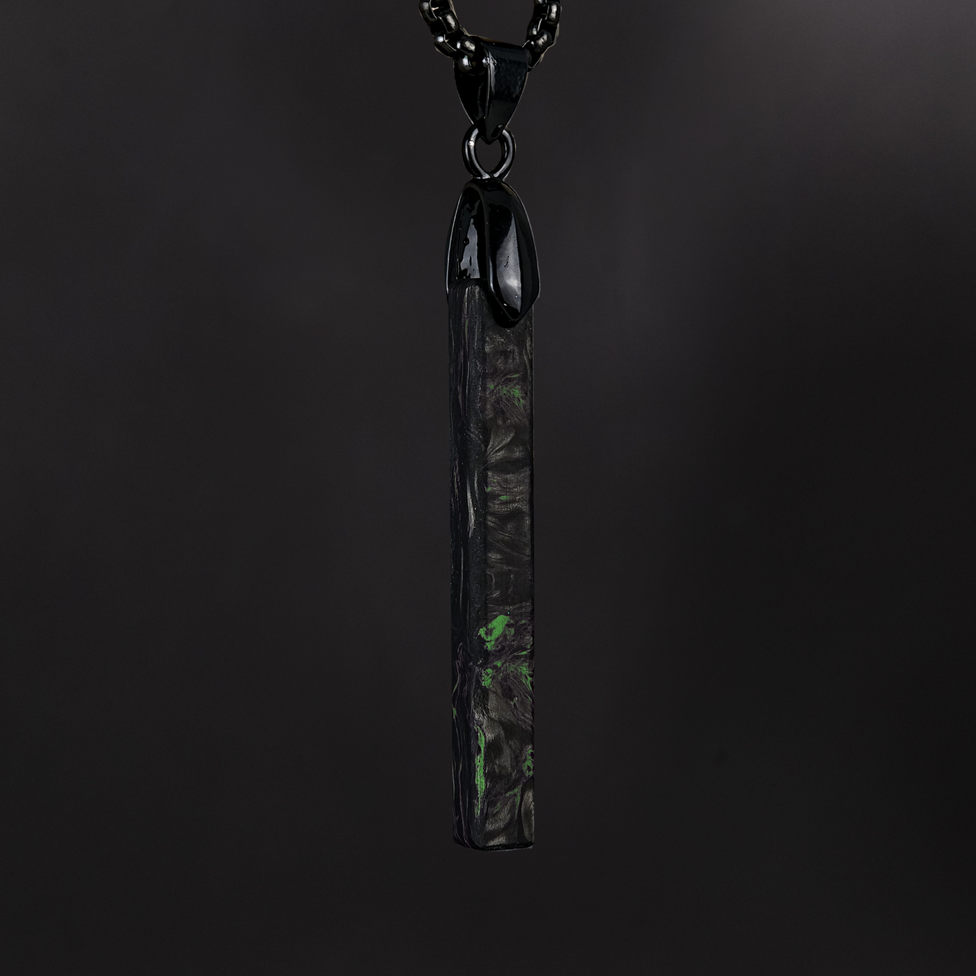 Green Burl Carbon Fiber Bar Pendant