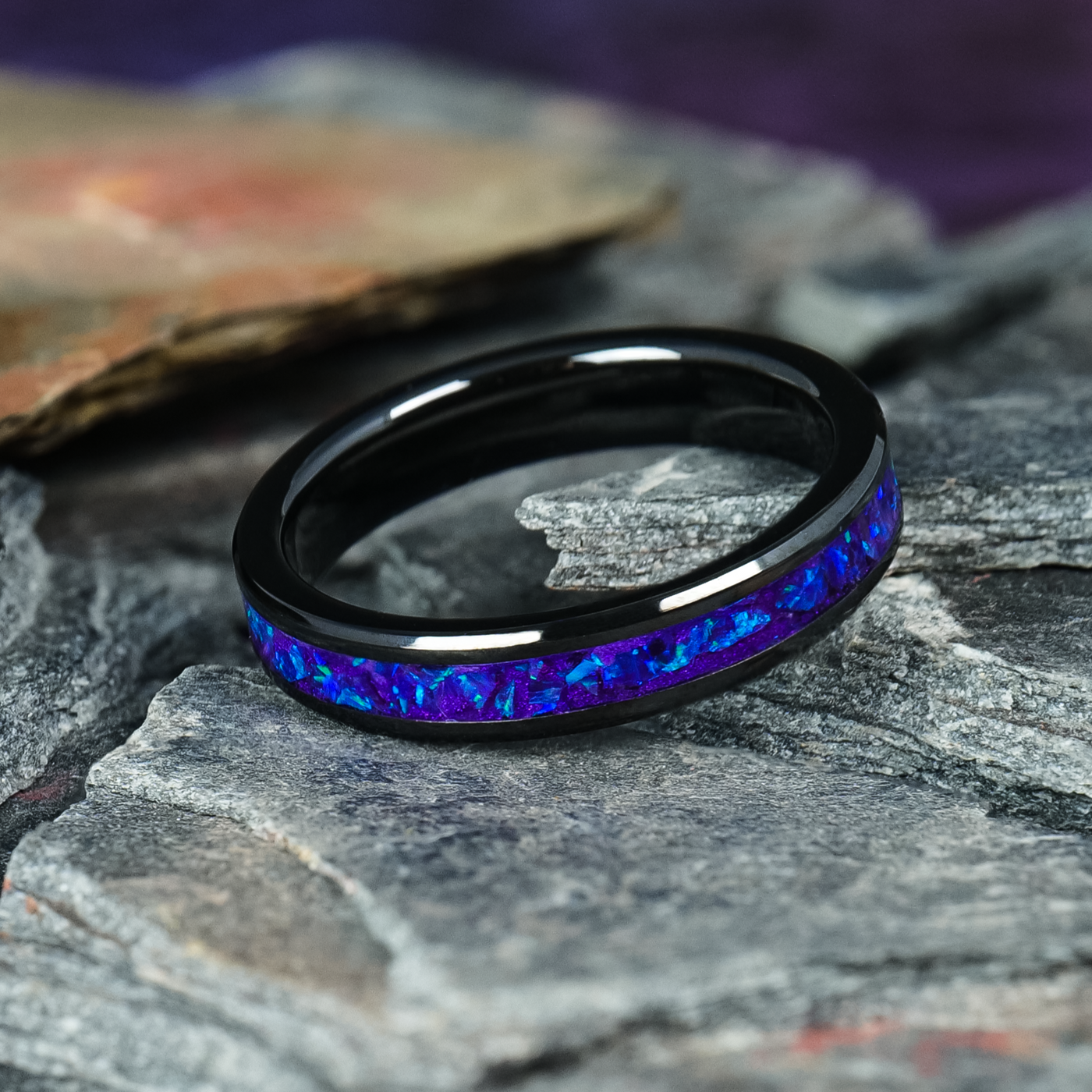 Lavender Opal Glowstone Stackable Ring | Women's Wedding Band - Patrick Adair Designs