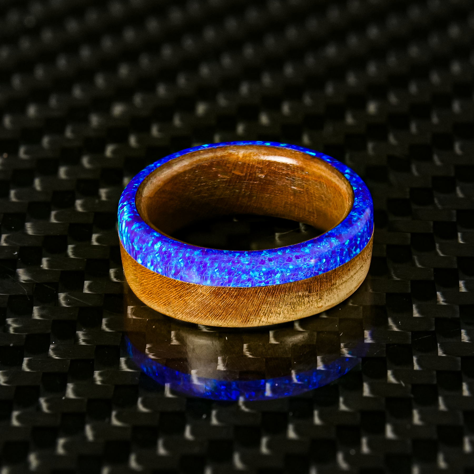 Wood and opal deals ring