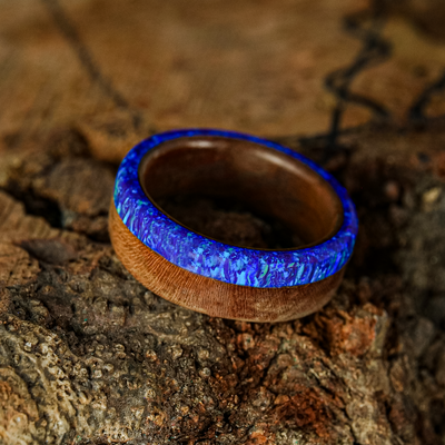 Cherry Wood and Lavender Opal Ring - Patrick Adair Designs