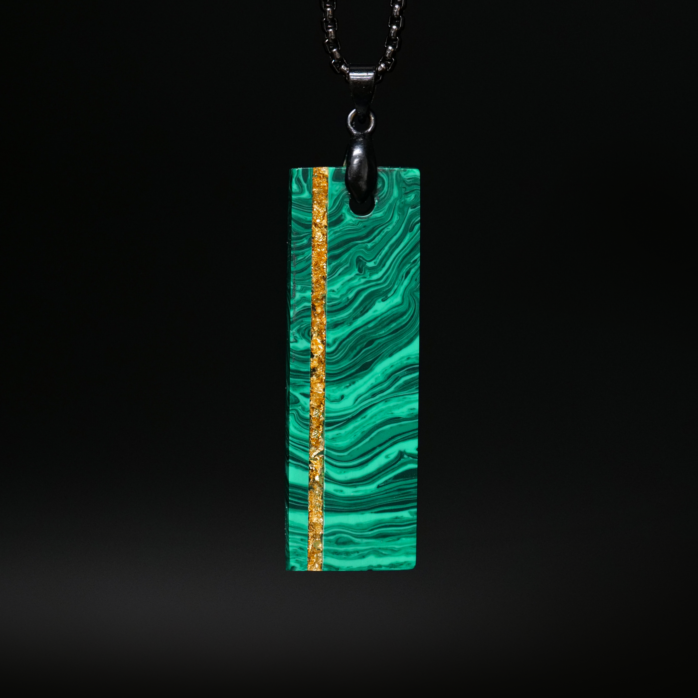 Malachite Trustone and Gold Leaf Pendant - Patrick Adair Designs