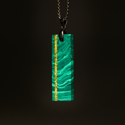 Malachite Trustone and Gold Leaf Pendant - Patrick Adair Designs