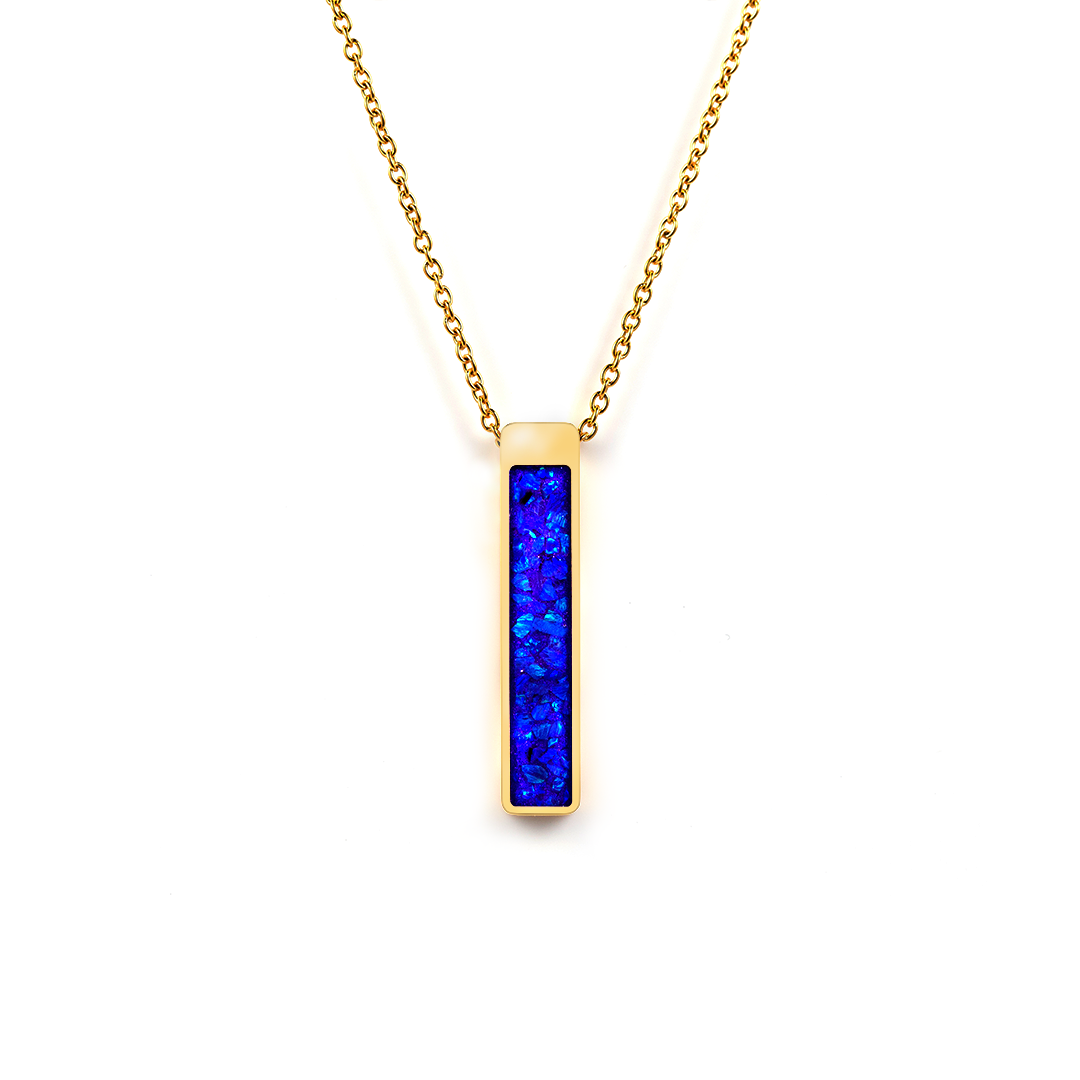 Lavender Opal Glowstone Bar Pendant Necklace