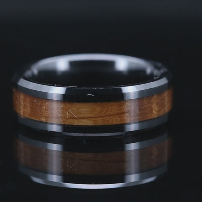 Whiskey Barrel and Black Ceramic Ring